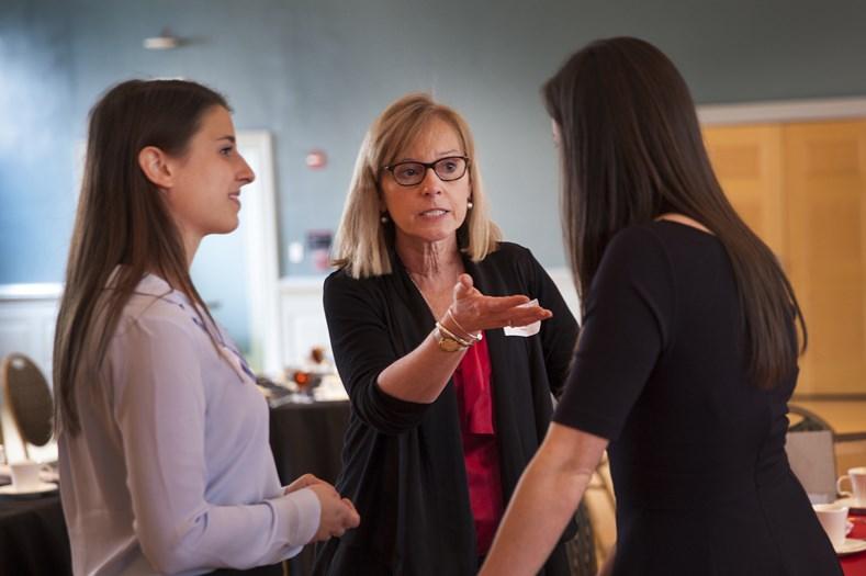 three women talking